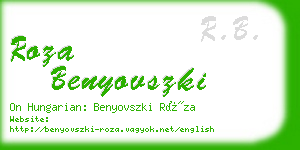 roza benyovszki business card